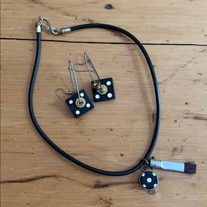 Handmade dice earring and necklace set